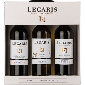 vino blanco verdejo DO Rueda 1 botella + vino tinto roble DO Ribera del duero 2 botellas 75 cl - Legaris