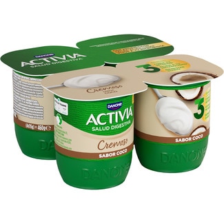 bífidus cremoso sabor coco sin gluten pack 4 unidades 115 g - Danone Activia