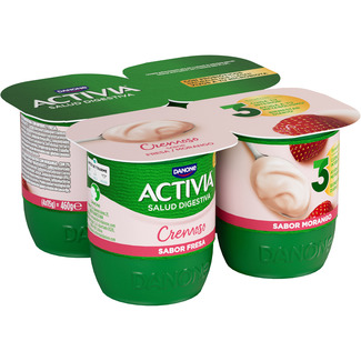 bífidus cremoso sabor fresa sin gluten pack 4 unidades 115 g - Danone Activia
