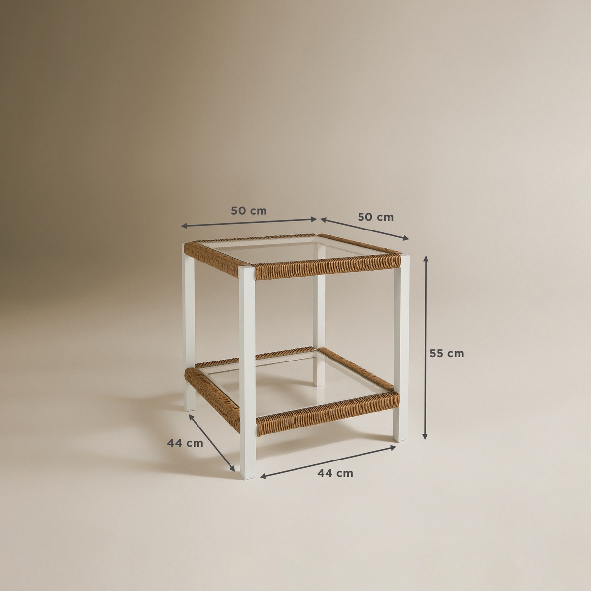 Mesa Auxiliar Creta Branco / Natural-7