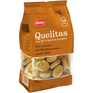 Quelitas galletas integrales 100% natural bolsa 200 g - Quely