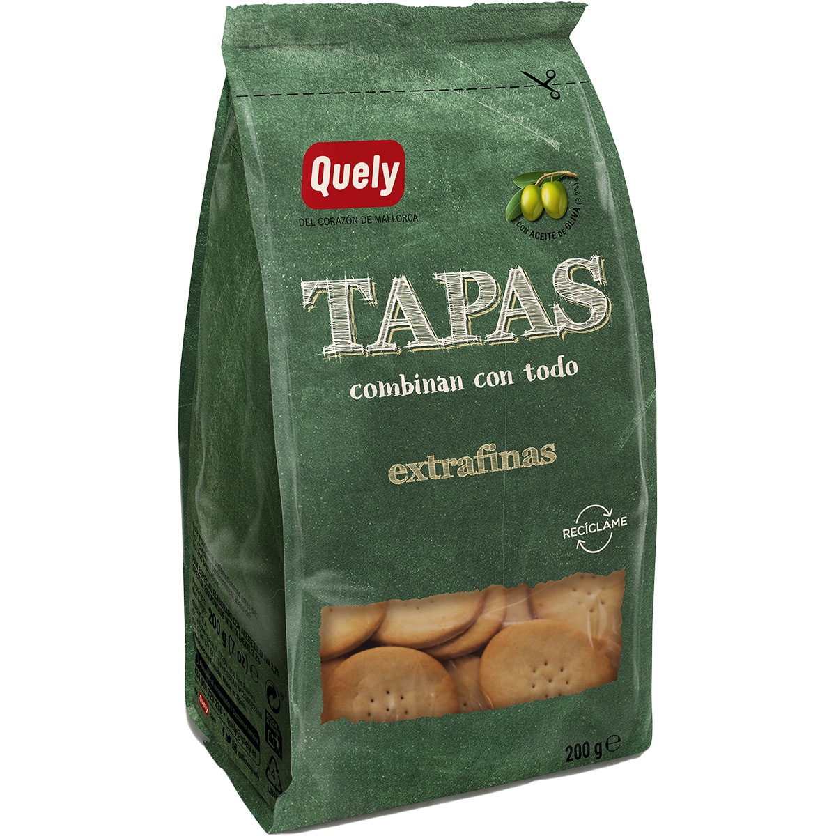 Tapas extrafinas con aceite de oliva bolsa 200 g