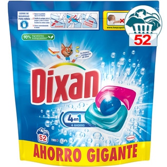 detergente cápsulas Total 4 en 1 Trio Caps bolsa 52 cápsulas - Dixan