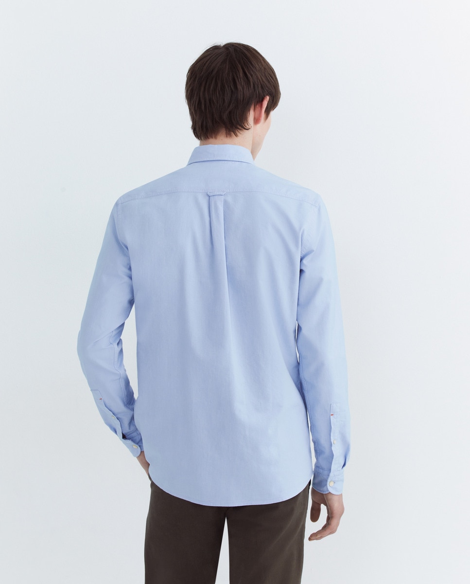 Camisa de Manga Comprida Azul-claro-2