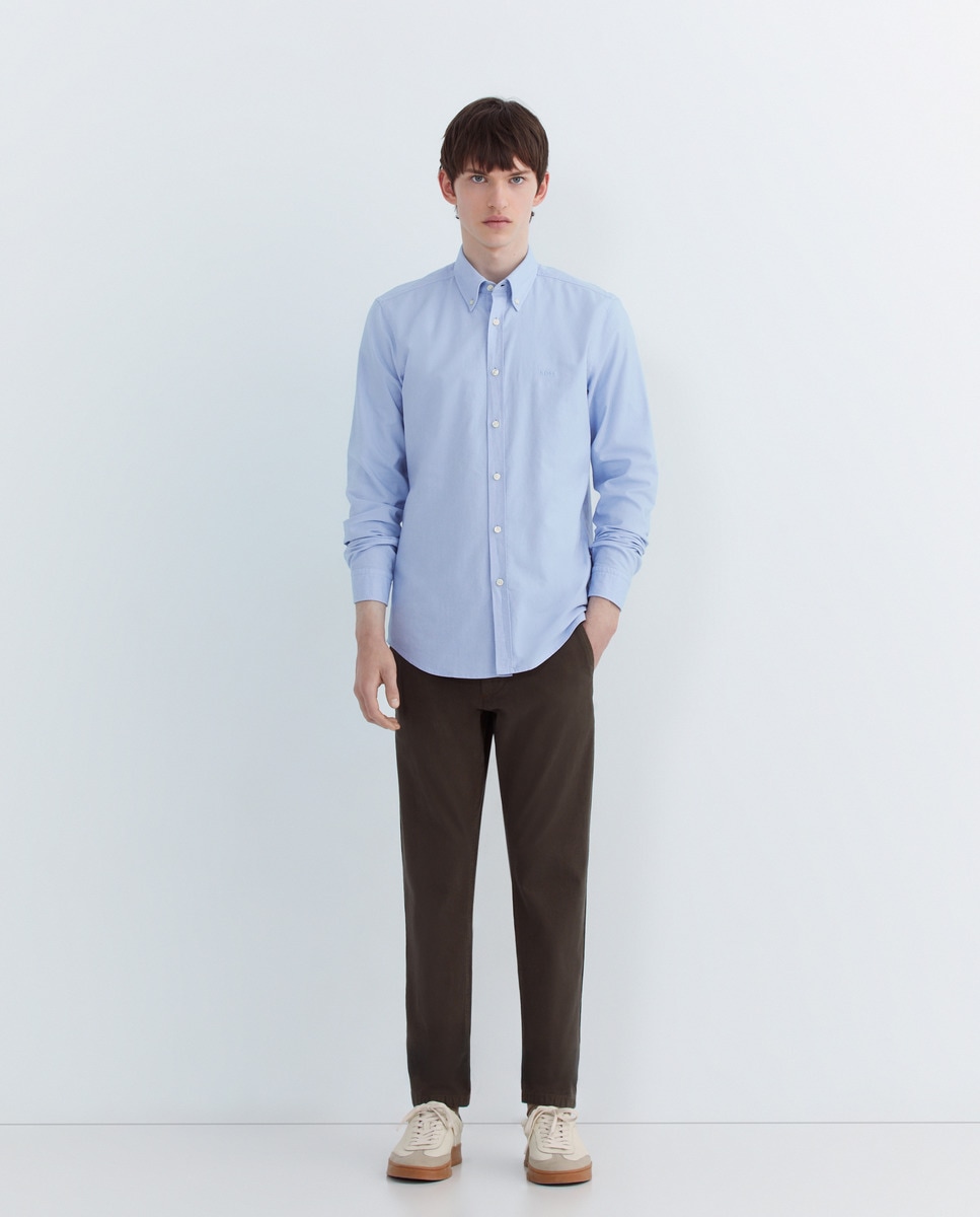 Camisa de Manga Comprida Azul-claro-3