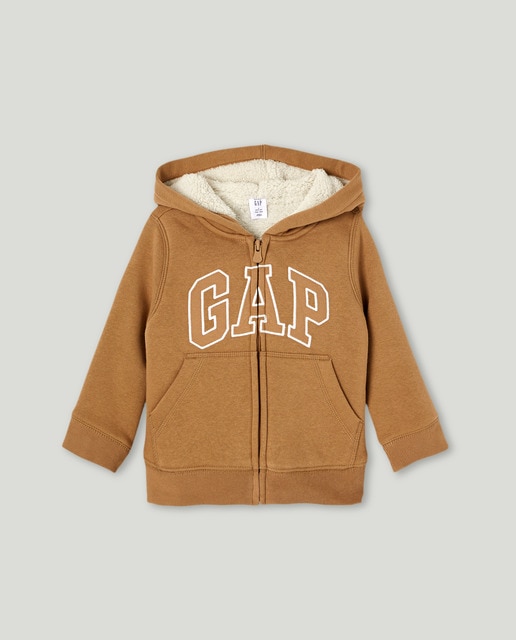 Imagen 0 de Sudadera de niña con capucha cierre de cremallera y logo de Gap en la parte delantera