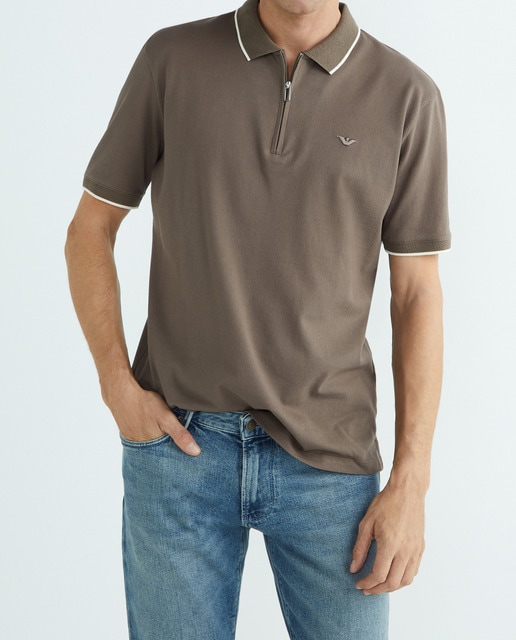 Imagen 0 de Polo de hombre en piqué cierre cremallera