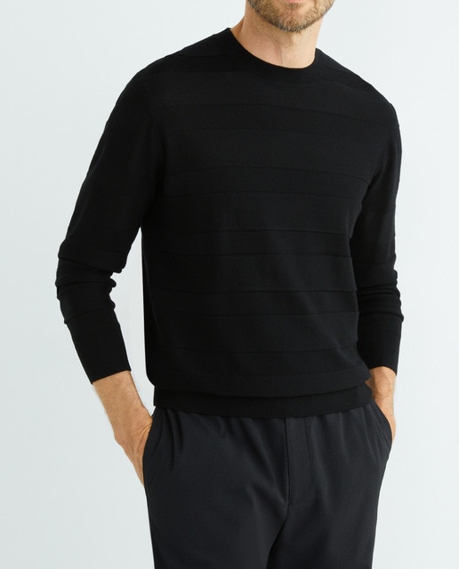Imagen 0 de Jersey de hombre en punto con rayas horizontales