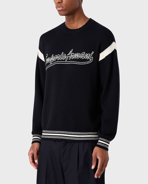 Imagen 0 de Jersey de hombre cuello redondo con logo en letra cursiva