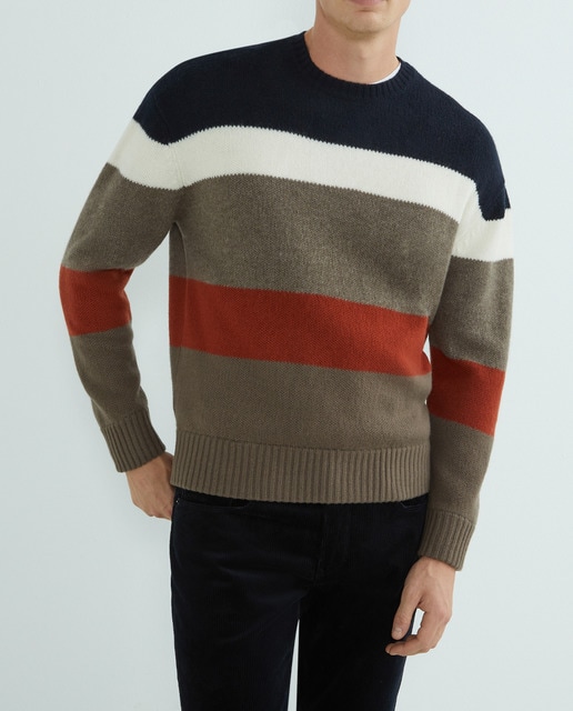 Imagen 0 de Jersey de hombre cuello con rayas multicolor