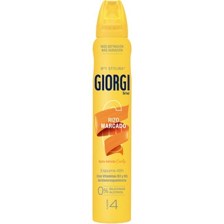 espuma Rizo Marcado apta método Curly Anti encrespamiento Hidratación 24 h Fijación 4 spray 250 ml 0% Siliconas y Alcohol - Giorgi