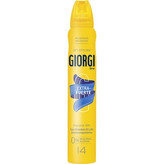 espuma Fijación Extrafuerte Anti encrespamiento Hidratación 24 h Fijación 4 spray 250 ml 0% Siliconas y Alcohol - Giorgi