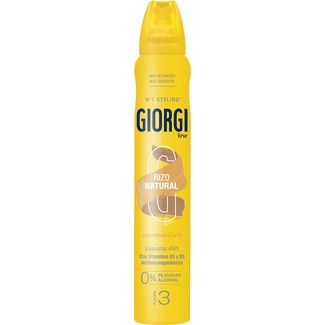 espuma Rizo Natural apta método Curly Anti encrespamiento Hidratación 24 h Fijación 3 spray 250 ml 0% siliconas y alcohol - Giorgi