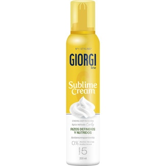 Sublime Cream espuma en crema rizos definidos antiencrespamiento fijación 5 0% alcohol spray 200 ml - Giorgi