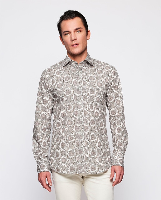 Imagem 0 de Camisa Casual Estampada com Manga Comprida Tamanhos Grandes