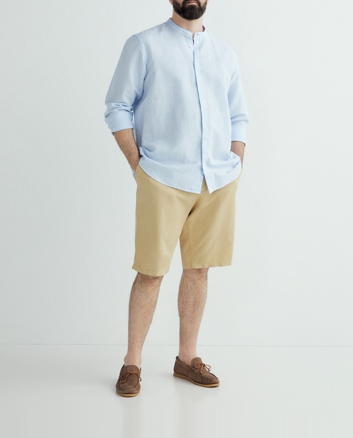 Imagen 0 de Bermuda de hombre lino/algodón liso tallas grandes