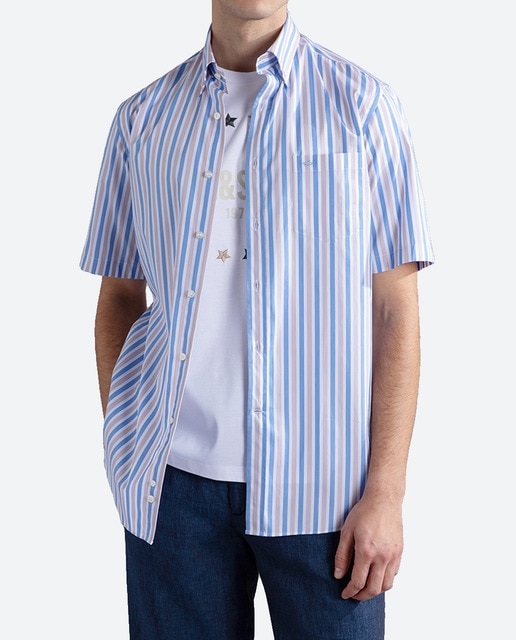 Imagen 0 de Camisa de hombre manga corta rayas