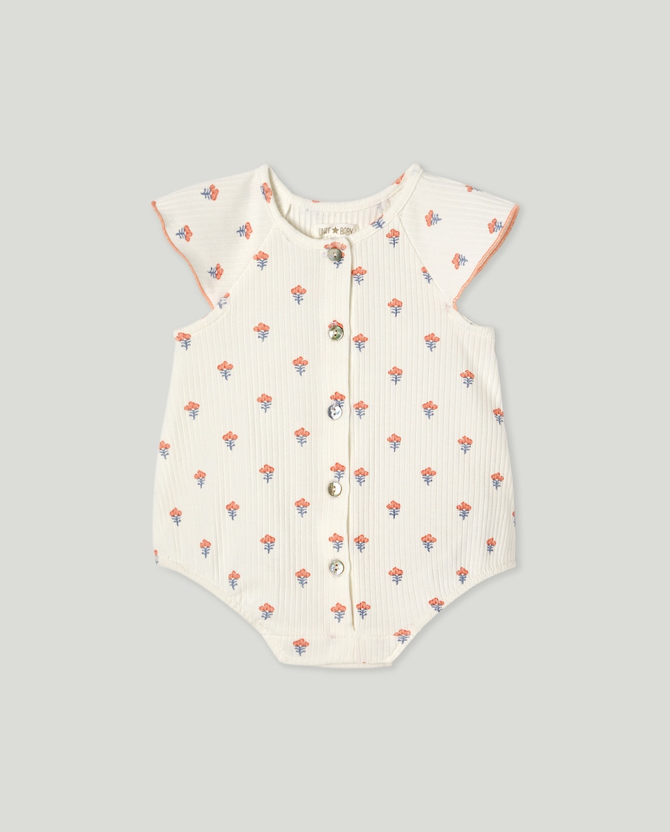 Pijama de bebé corto canale estampado Crudo-1