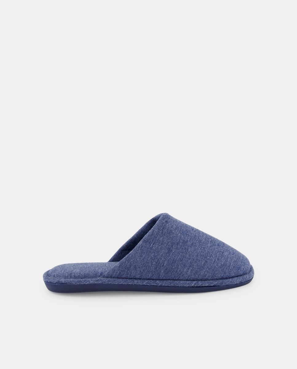 Zapatilla jersey con piso de goma Azul-1