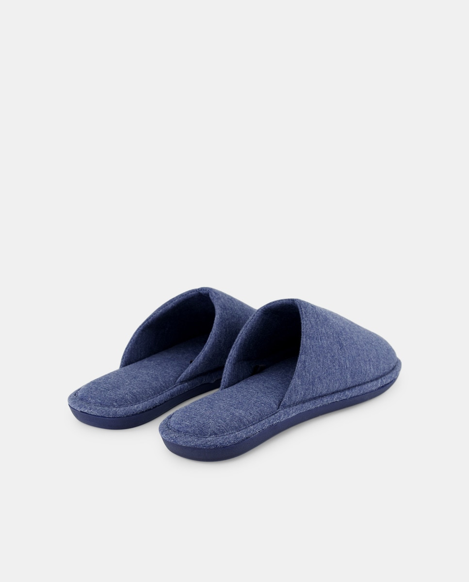 Zapatilla jersey con piso de goma Azul-3