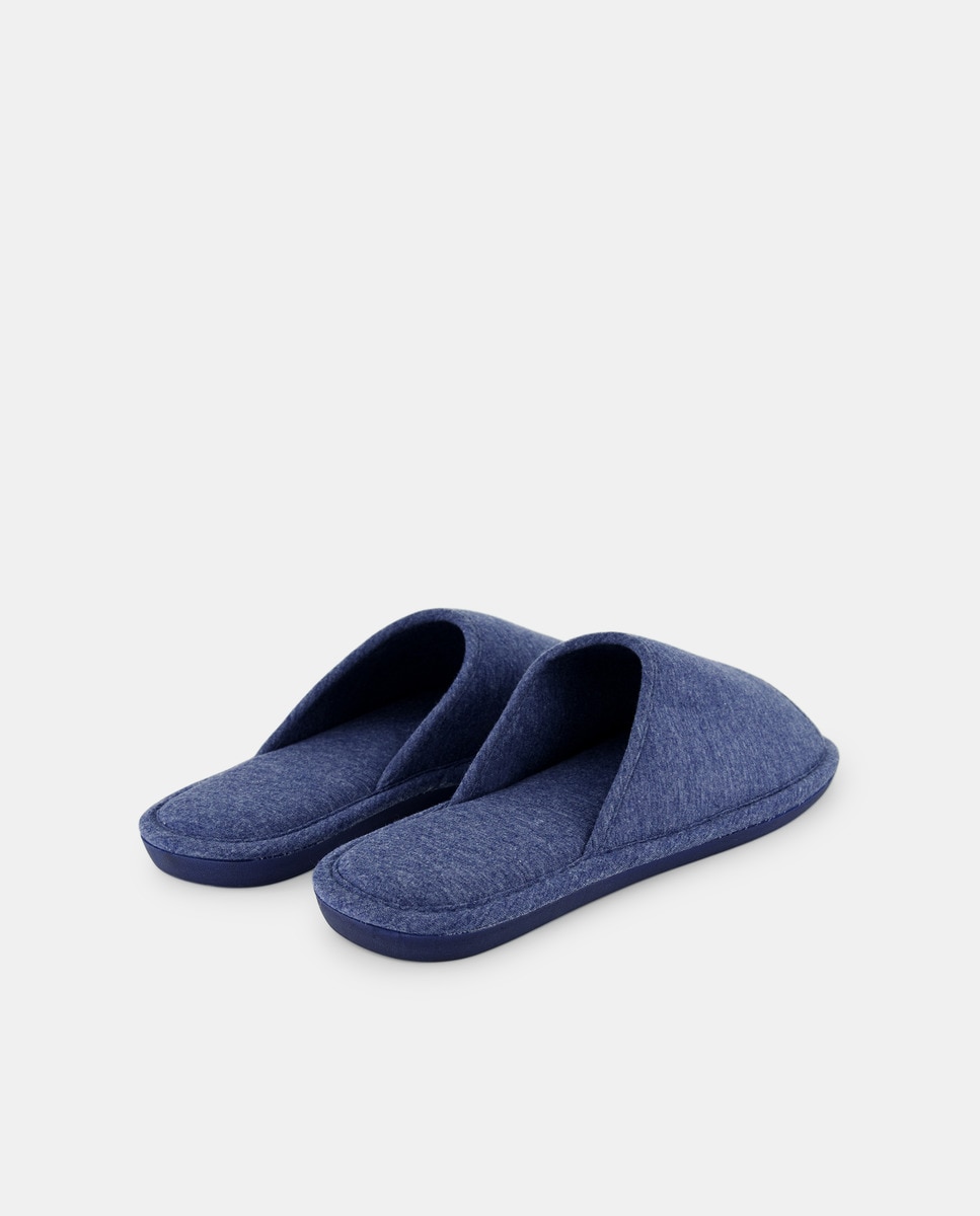 Zapatilla ab. jersey con piso de goma Azul-3