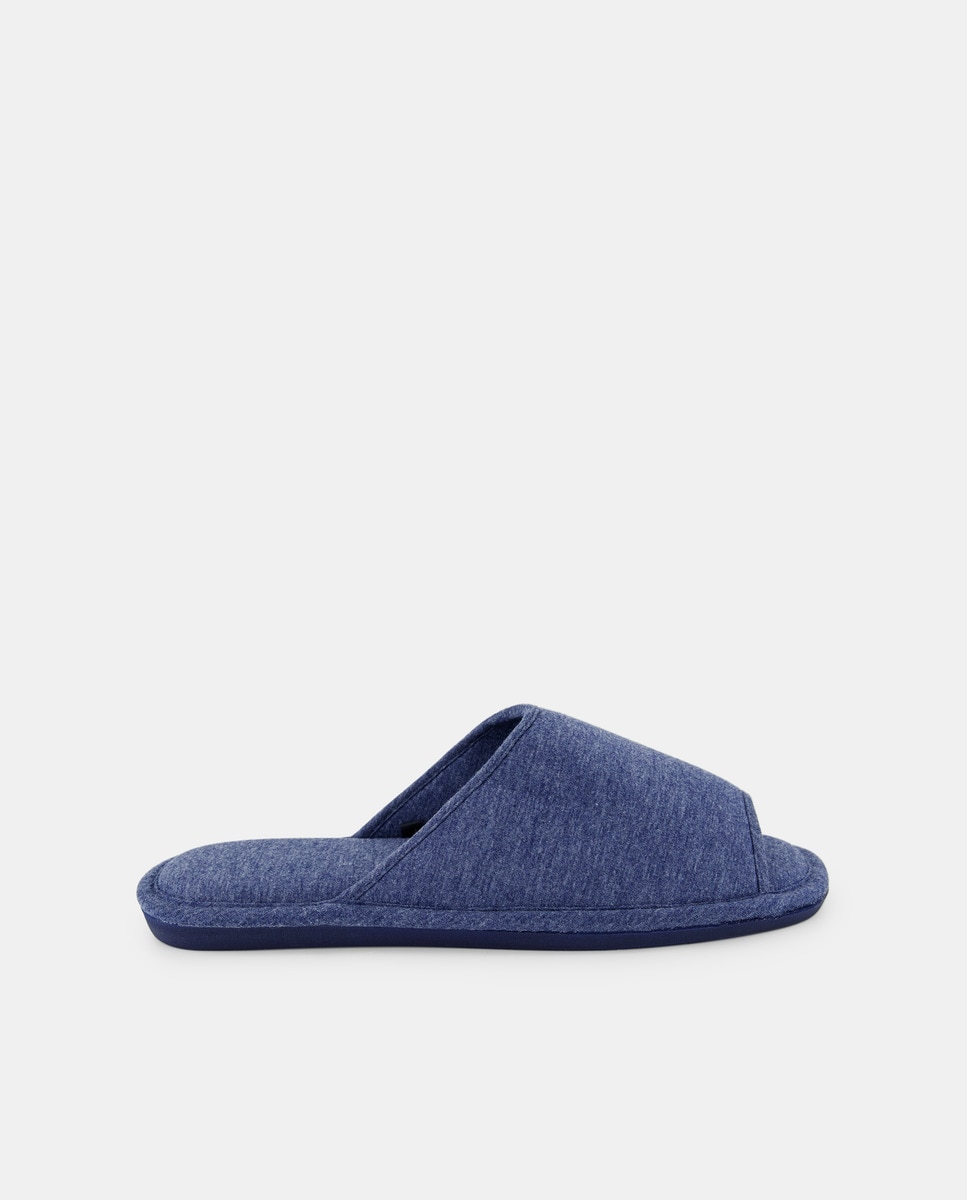 Zapatilla ab. jersey con piso de goma Azul-1