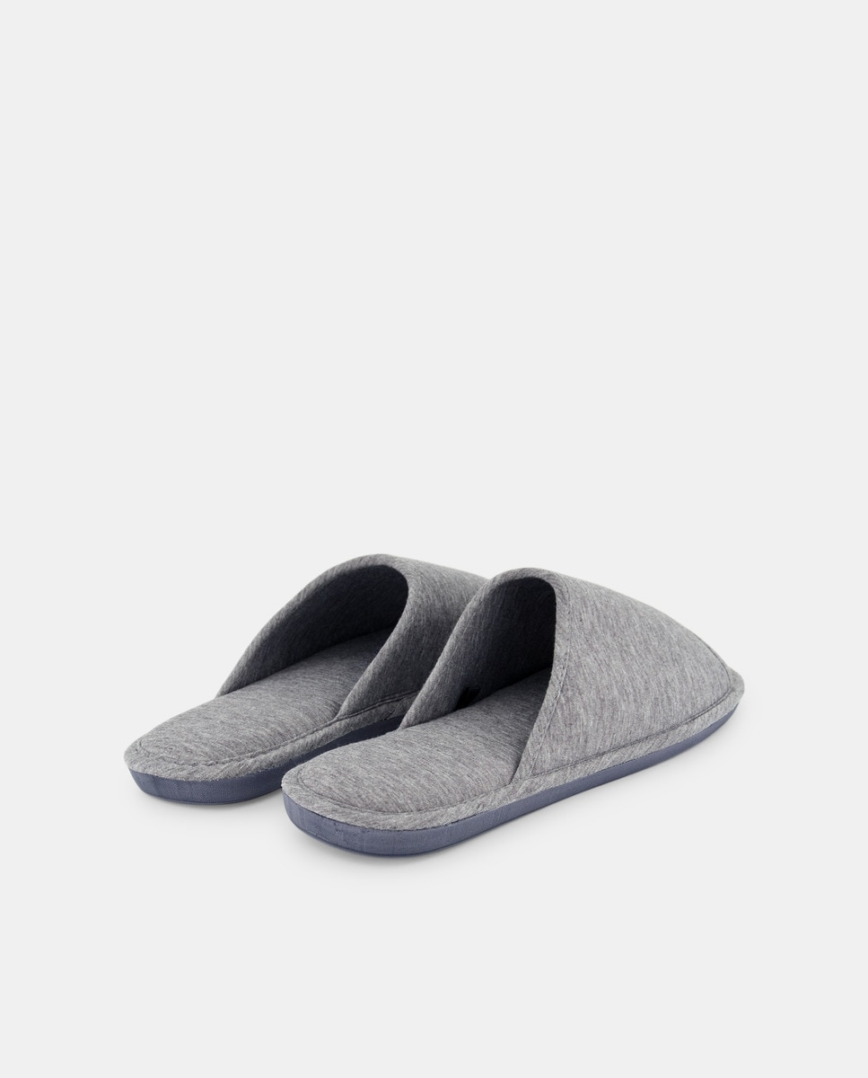 Zapatilla ab. jersey con piso de goma Gris-3