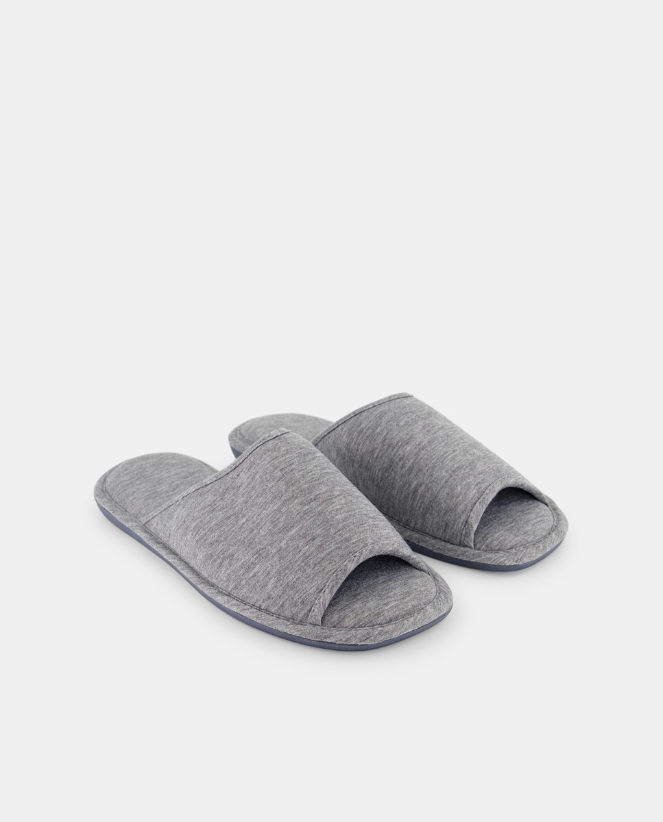 Zapatilla ab. jersey con piso de goma Gris-2
