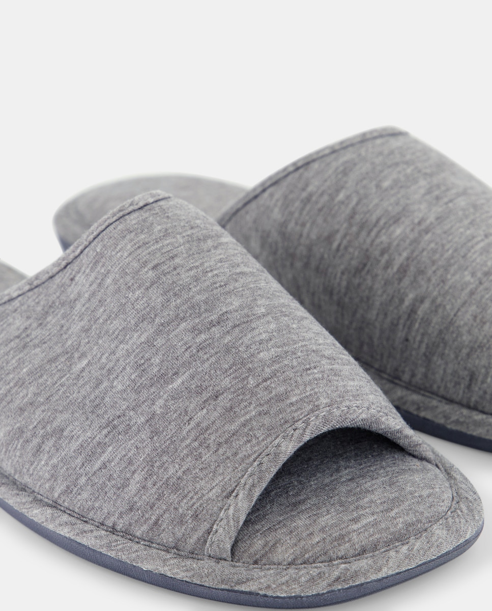 Zapatilla ab. jersey con piso de goma Gris-5