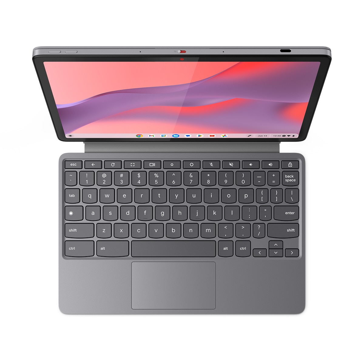 Chromebook convertible 2 en 1 Lenovo Duet 11M889, MTK Kompanio 838, 8GB, 128GB eMMC, 10,95", ChromeOS Gris Lunar-8