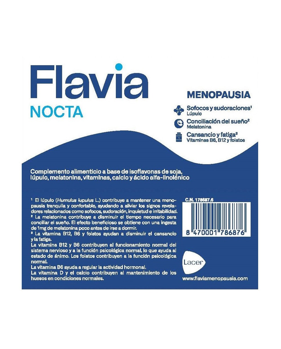 Complemento Alimenticio Flavia Nocta 30 Cápsulas Lacer - 30 Cápsulas 2