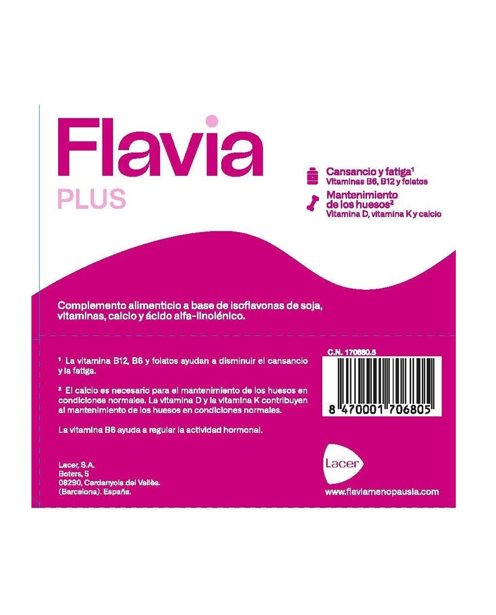 Complemento Alimenticio Flavia Plus 30 Cápsulas Lacer - 30 Cápsulas 2