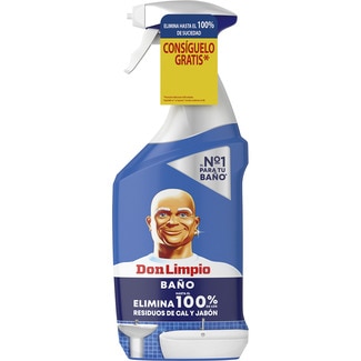 limpiador de baño elimina 100% los residuos de cal y jabón spray 800 ml - Don Limpio