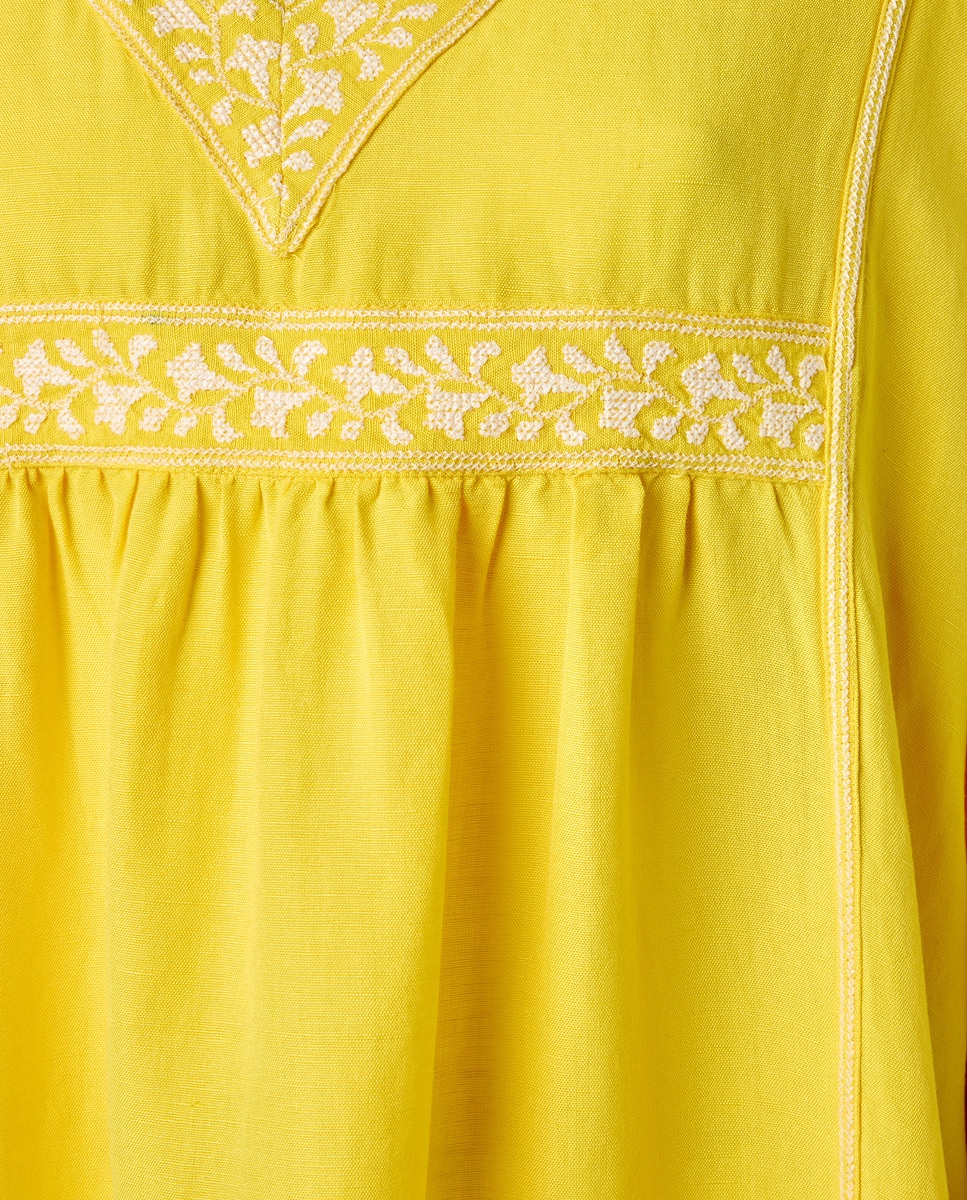 Maxi Kaftan Bordado Amarelo-6