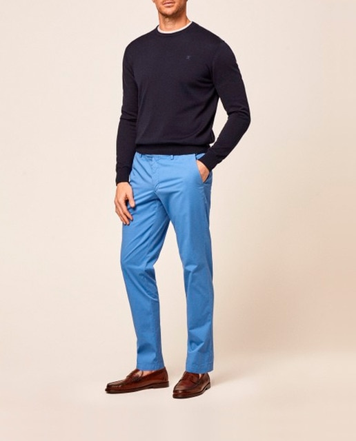 Imagen 0 de Pantalón chino de hombre de algodón elástico ultraligero.