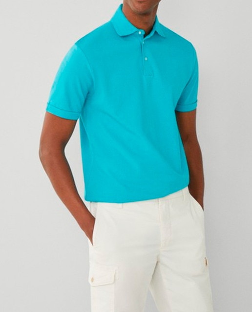 Imagen 0 de Polo de hombre manga corta detalle bañador bajo cuello fit clásico.