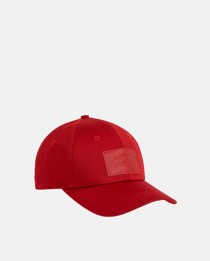 Imagen 0 de Gorra de algodón orgánico en rojo con logo a tono