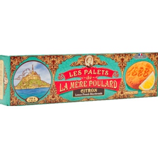 Bolachas de Manteiga sabor Limão embalagem 125 g - Les Palets De La Mère Poulard