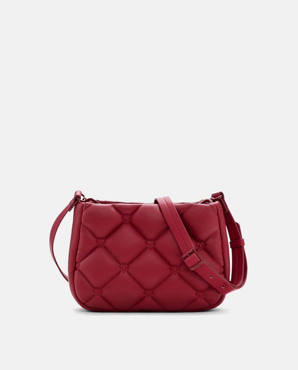 Mala com Efeito de Pele Acolchoada S Vermelho-3