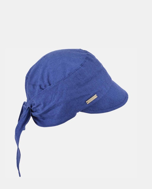 Imagem 0 de Boné com Laço Traseiro e em Tecido Chambray - Azul-Marinho