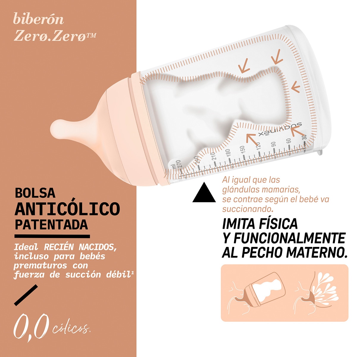 Biberão Anticólicas Gama Zero Amamentação Mista Taupe-4