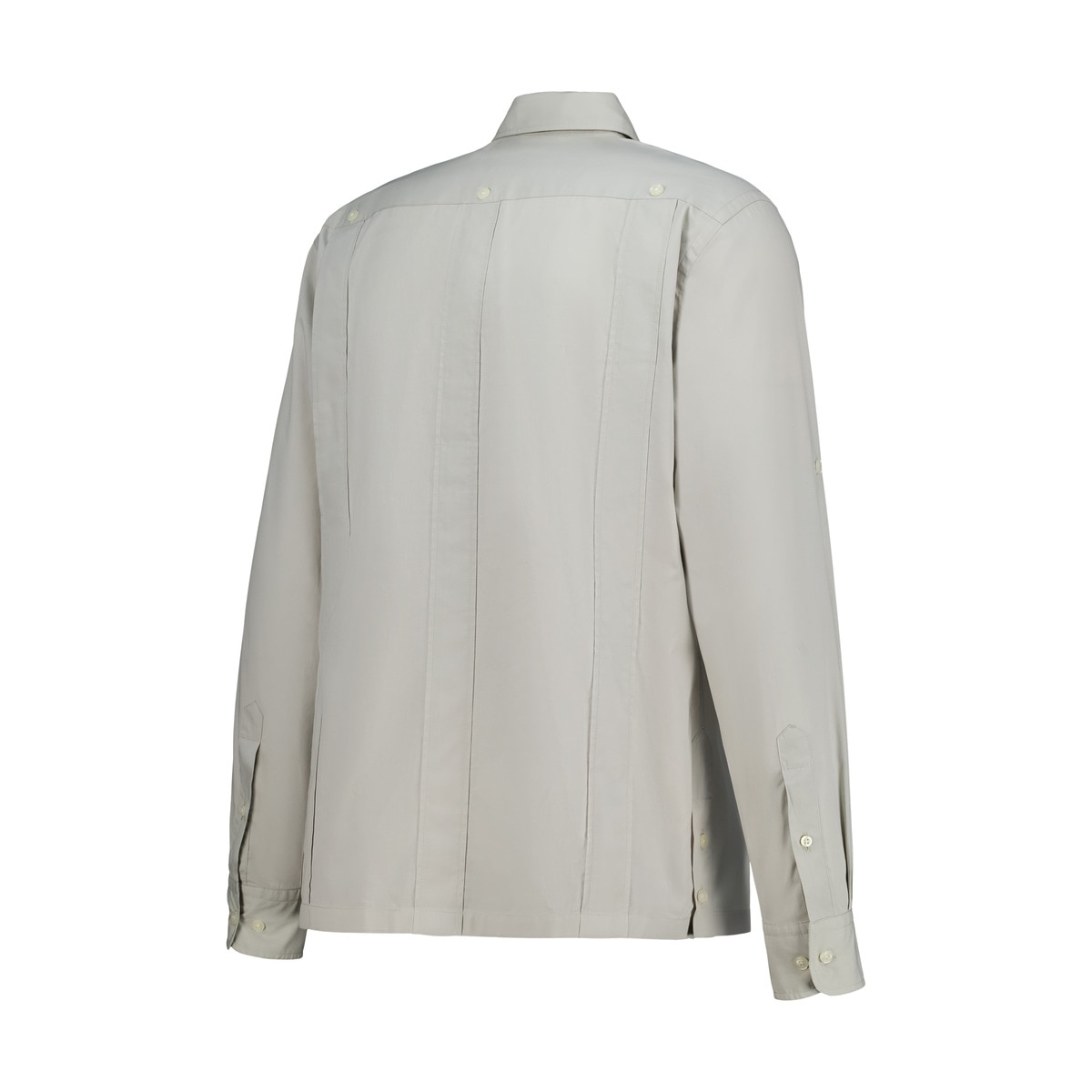Camisa Guayabera de Algodão de Homem Bege-5