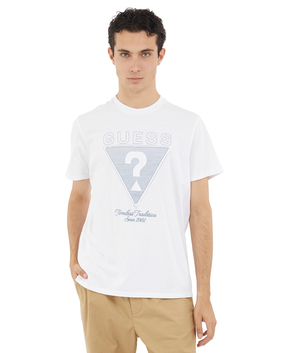 T-shirt com manga curta Branco-1
