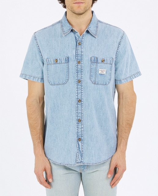 Imagen 0 de Camisa vaquera de manga corta de hombre
