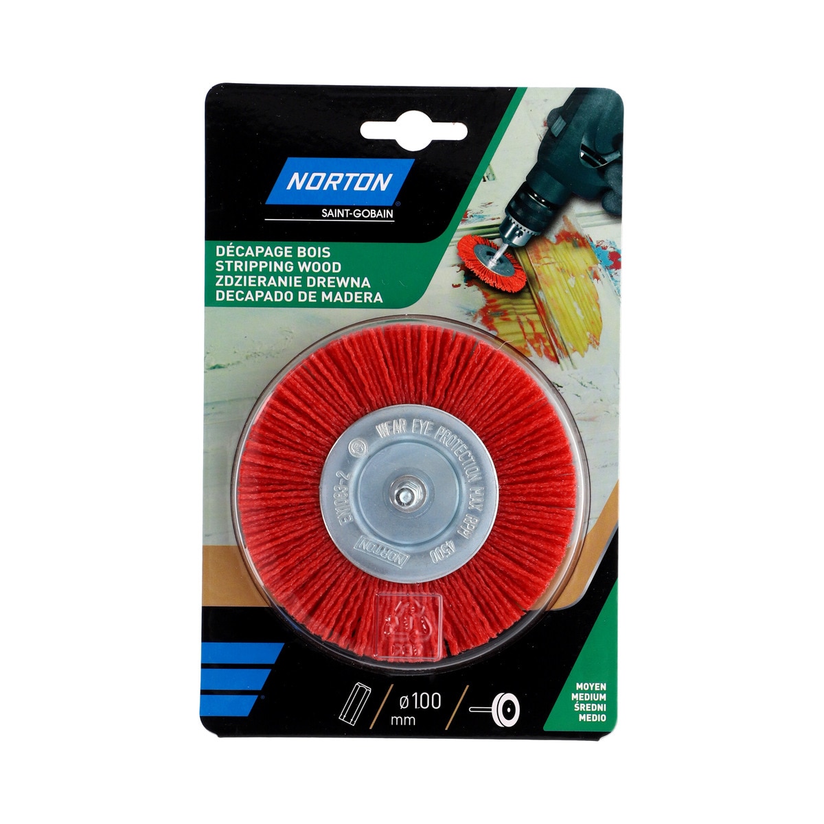 Cepillos Circulares de Nailon Rojo para decapado de Madera 75 mm Azul-3