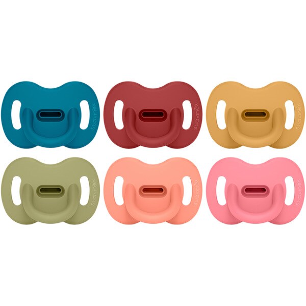 Silikon-Schnuller mit ergonomischem Design für Babys von 0-6 Monaten Karton 1 Einheit verschiedene Farben, Sortiment nach Bestand