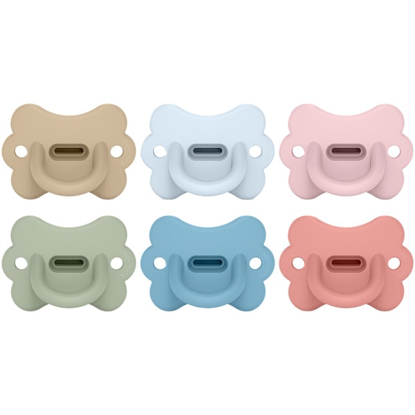 Butterfly Schnuller ganz aus Silikon in Größe 0-6 Karton 1 Einheit verschiedene Farben, Sortiment nach Bestand
