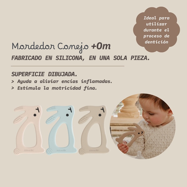 Silikonbeißring in Häschenform 1 Einheit verschiedene Farben