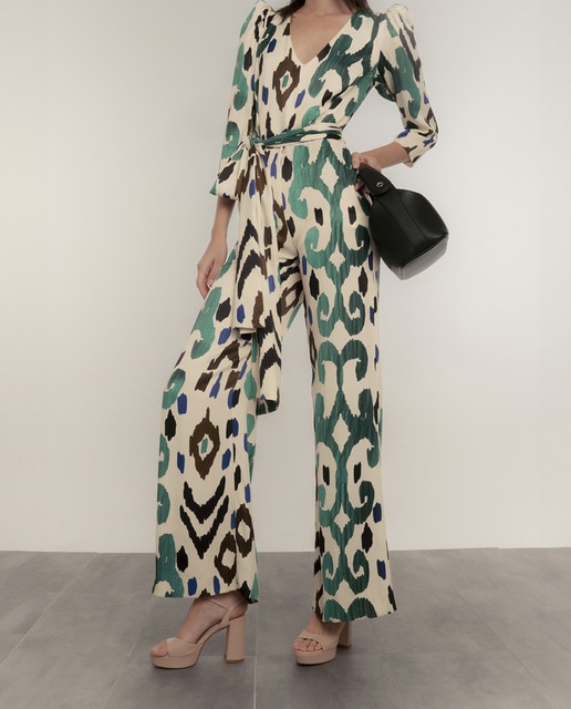 Imagen 0 de Mono de mujer con lazo cintura print étnico