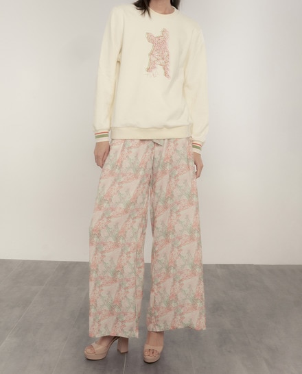 Pantalón ancho de mujer fluido pata ancha print tula — oferta en Primeriti